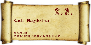Kadi Magdolna névjegykártya